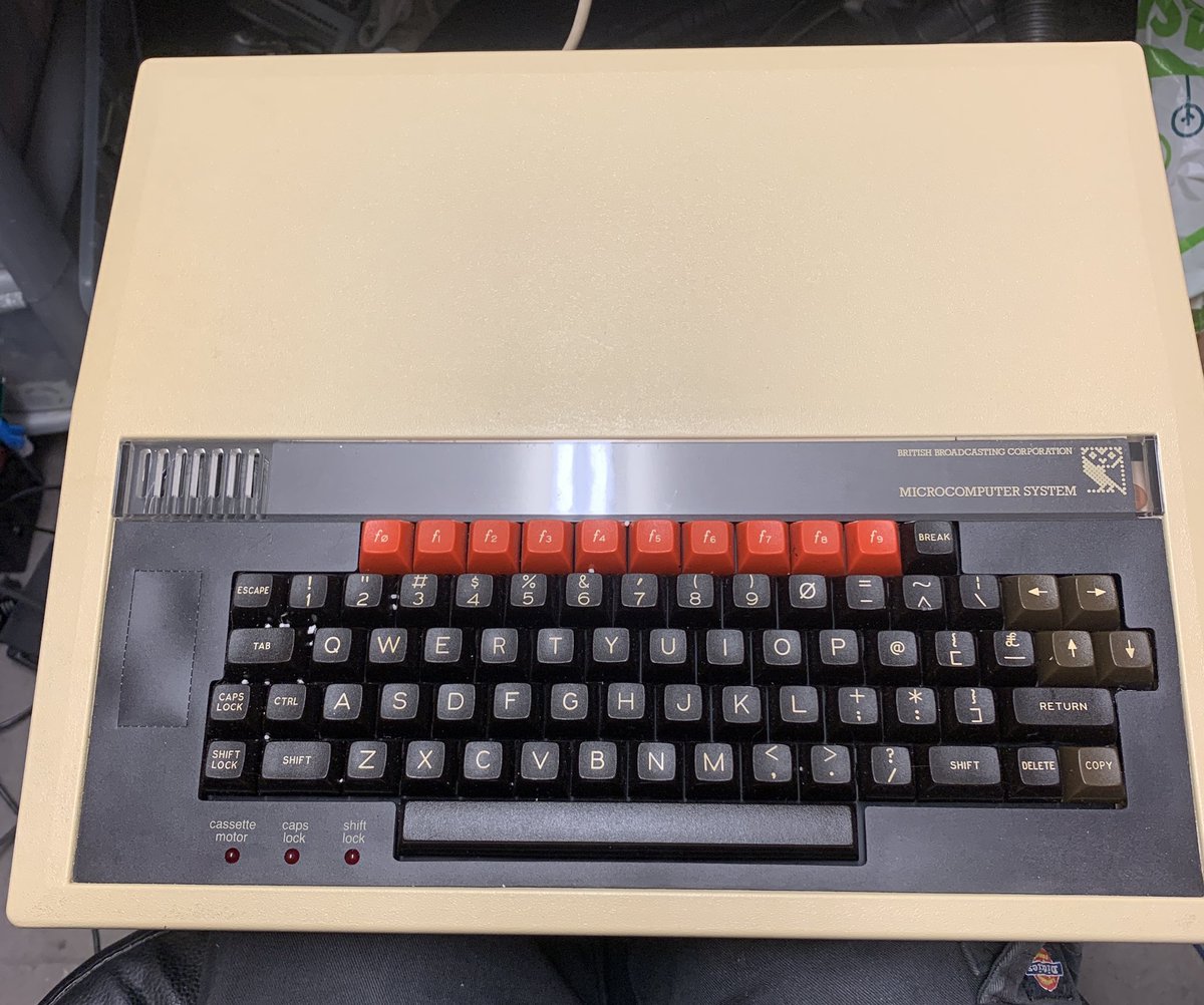 _PMDevelopments's tweet image. Something a little different, a BBC Micro, not used or seen one of since I was at school. Recapped the psu and is works great, 40 years old this year. It’s a very basic model with no floppy controller so I can test much at the moment ☹️