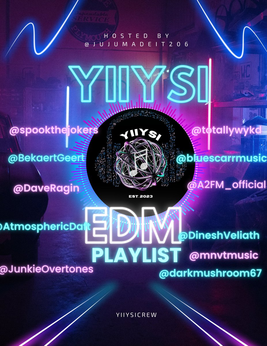 yiiysi crew's EDM Playlist and it's artists #artist4artist #spotifyplaylist #Spotify <a href="/SpotifyRT/">RT's SPOTIFY tweets</a> #yiiysicrew <a href="/spookthejokers/">Spook The Jokers</a> <a href="/BekaertGeert/">GeertBekaert</a> <a href="/DaveRagin/">Dave Godbey's Ragin' Contagion</a> <a href="/AtmosphericDaft/">Atmospheric Daft</a> <a href="/JunkieOvertones/">JunkieOvertones</a> <a href="/totallywykd/">Totallywykd</a> <a href="/bluescarrmusic/">bluescarrmusic</a> <a href="/A2FM_official/">A2FM</a> <a href="/DineshVeliath/">Dinesh Veliath</a> <a href="/mnvtmusic/">Manav Tomar</a> <a href="/JUJUMADEIT206/">JUJUMADEIT</a>