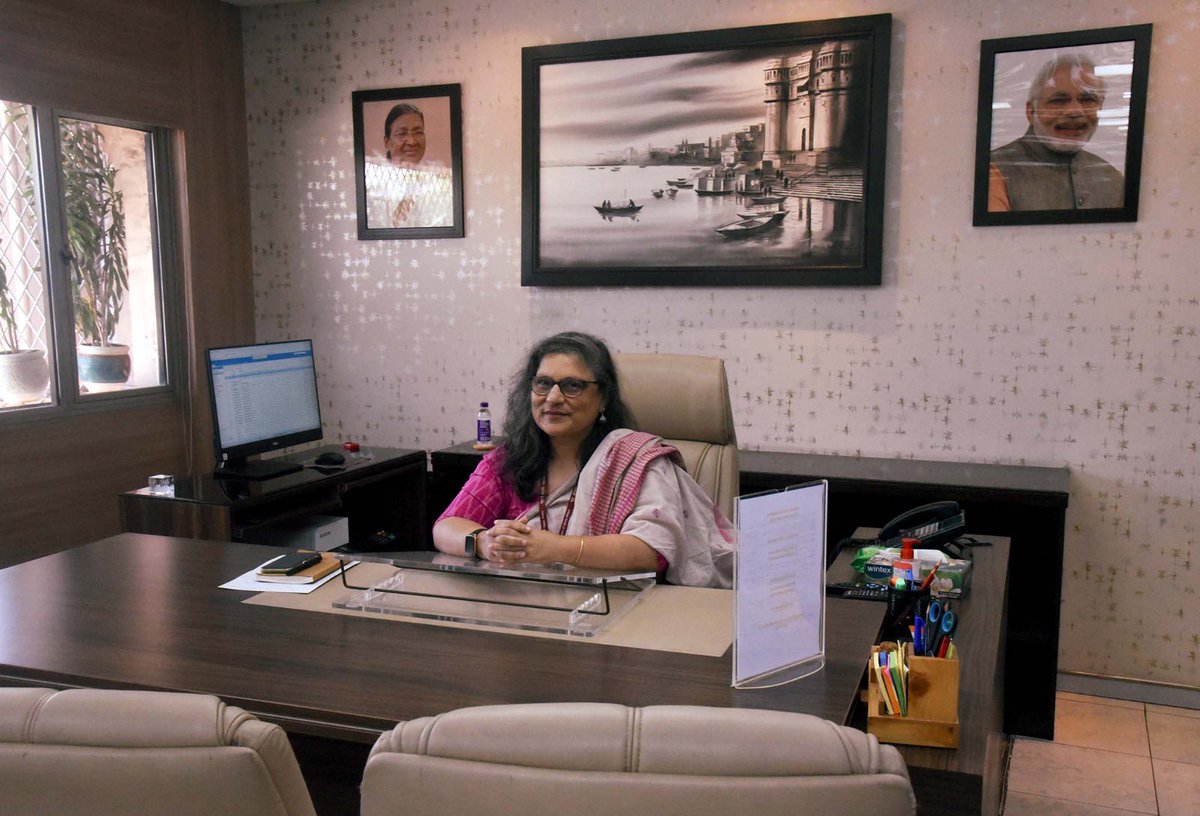 archanavarmaIAS's tweet image. “The old order changeth yielding place to new” …. 

Ma’am Debashree Mukherjee takes over as Secretary @MoJSDoWRRDGR in her  quintessential dignified &amp;amp; unassuming style  💕 
We shall sorely miss 😢 Pankaj Kumar sir who epitomised Silent is Solid ! 
Wishing both great innings 🫶