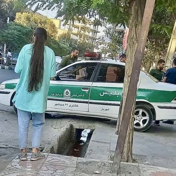I received this image from Iran: a brave woman, unveiled, standing defiantly in front of a police car, protesting mandatory hijab. Message alongside reads: “We’ve broken through fear. We won’t back down. Women. Life. Freedom.” These women won’t be slaves to sharia law.