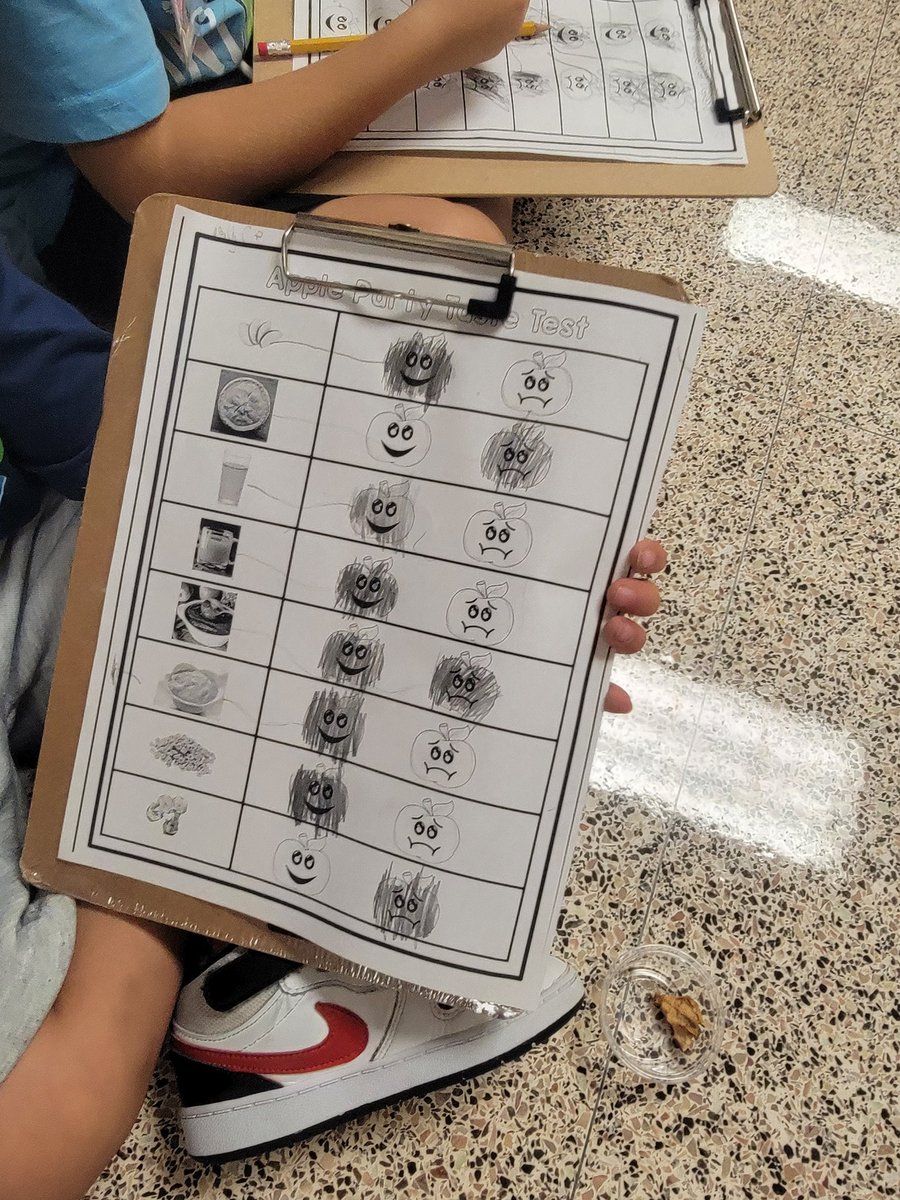 JKrollie's tweet photo. For Johnny Appleseed's birthday, Kindergarten did an 🍎 🍏  tasting! We tried apples, apple pie, apple juice, apple cider, apple butter, applesauce, Apple Jack's, and Apple chips. #parksparrots #pisdlachat #pisdsocialstudies https://t.co/aJdX79ipms