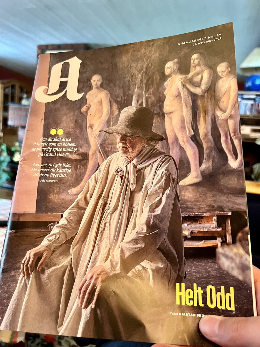 Erik Waatland (@retorikknerd) on Twitter photo Det eneste kjipe med <a href="/Amagasinet/">A-magasinet</a> sitt intervju med Odd Nerdrum er at det ikke varte lengre. Jeg var i modus for, og hadde tålt, 10-15 sider. Papir er et fantastisk produkt for langlesing - i alle fall når vi får penna til <a href="/brugger_y/">Kjartan Brügger Bjånesøy</a> <a href="/lillianv/">Lillian Vambheim</a> Det eneste kjipe med <a href="/Amagasinet/">A-magasinet</a> sitt intervju med Odd Nerdrum er at det ikke varte lengre. Jeg var i modus for, og hadde tålt, 10-15 sider. Papir er et fantastisk produkt for langlesing - i alle fall når vi får penna til <a href="/brugger_y/">Kjartan Brügger Bjånesøy</a> <a href="/lillianv/">Lillian Vambheim</a>