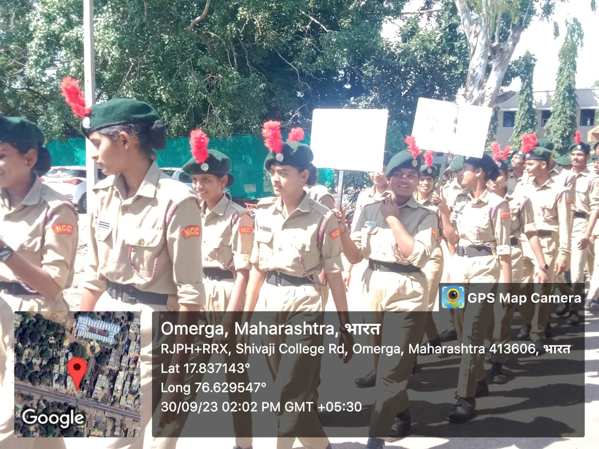 TeamLatur_NCC's tweet photo. #SwachhBharat
#GarbageFreeIndia
NCC cadets Chhatrapati Shivaji College Omerga under 53 Mah Bn NCC Latur carried out #swachhata awareness rally under #swachhata hi seva pakhwada #SHS2023. More than 50 cadets participated. https://t.co/lEcz8jmKqj