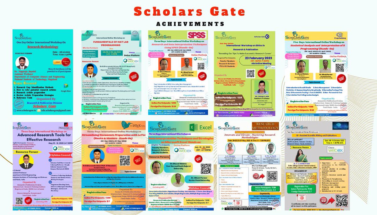 scholars_gate's tweet photo. 🤗 Happy to share that, The #Scholars_Gate trained more than 1000+ researchers for their effective research work. 

✅ Without your caring,love and trust is not possible by us.. 

👉For Full post : https://t.co/2tzLpeOEpD https://t.co/dtCCtZen8B