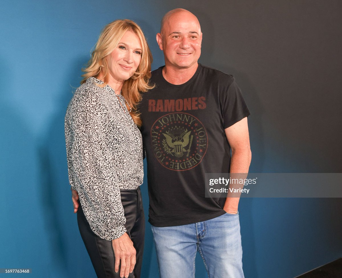 Stefanie Graf and Andre Agassi at The Grand Opening of Sphere in Las Vegas and the first of 25 U2:UV Achtung Baby shows on September 29, 2023 in Las Vegas, Nevada Photo by Paul Citone/Variety via Getty Images #U2Sphere #tennis #AndreAgassi #StefanieGraf