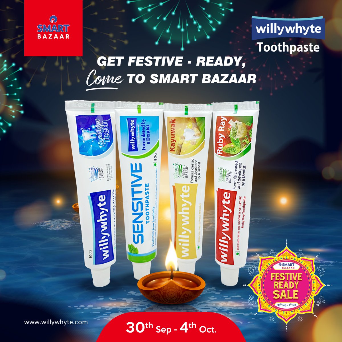 willywhytepaste's tweet photo. Get your smile festive-ready at Smart Bazaar with WillyWhyte's dazzling toothpaste collection! 🌟✨ Experience the joy of a brighter, whiter smile this holiday season!
@SMARTBazaarIn
#willywhyte #willywhytetoothpaste #willywhytetoothbrush #teethsensitivity https://t.co/eMGSikE8Oj
