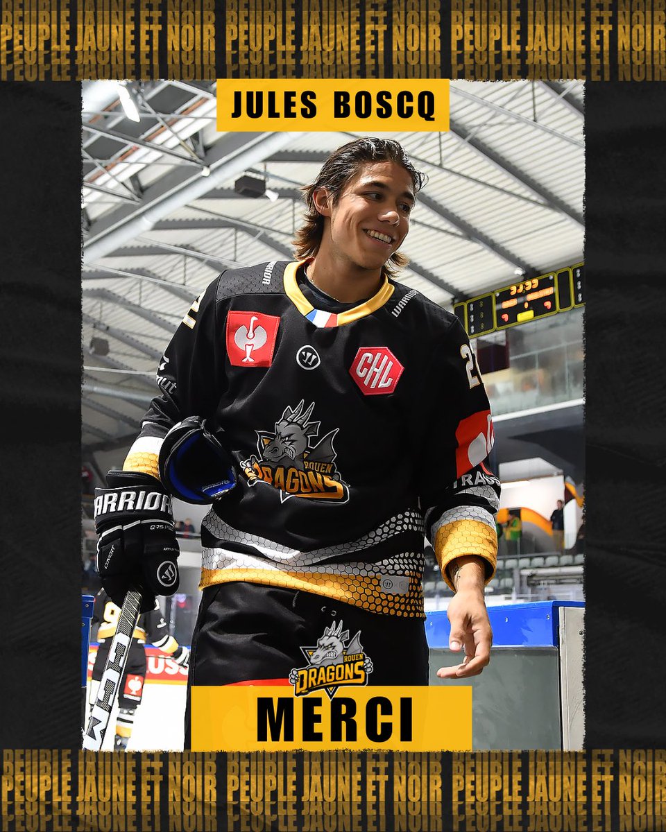Toujours convalescent d’une blessure contractée en <a href="/championshockey/">Champions Hockey League</a> ,le défenseur international 🇫🇷,Jules Boscq ne portera plus les couleurs jaunes et noires avant son départ en ECHL🇺🇸. Bon rétablissement à lui et tous nos vœux de réussite outre-Atlantique. Merci pour tout Jules !