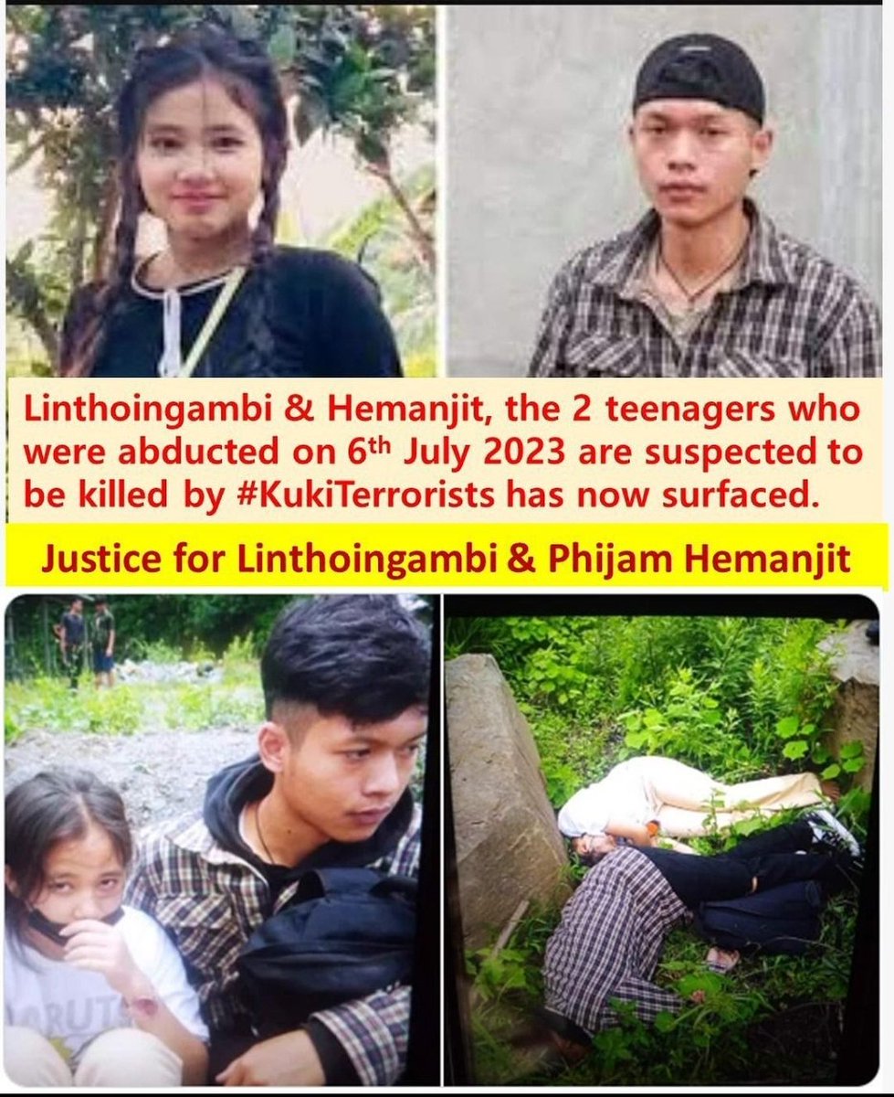 Manipur3352's tweet photo. Two students of Manipur killed by Kuki Terrorist. #ModiGovt #AmitShah https://t.co/oF8UKvkhvt