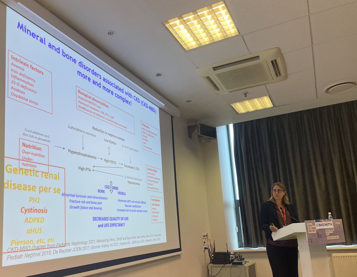 The marvelous Justine Bacchetta continuing to teach us so well - this time on cystinosis-MBD & the CMBD guidelines. Love her THM (take home msg) - when your patient is having unusual problems, dig, dig & dig #ESPNeph23 @ESPNSociety @IPNA_PedNeph