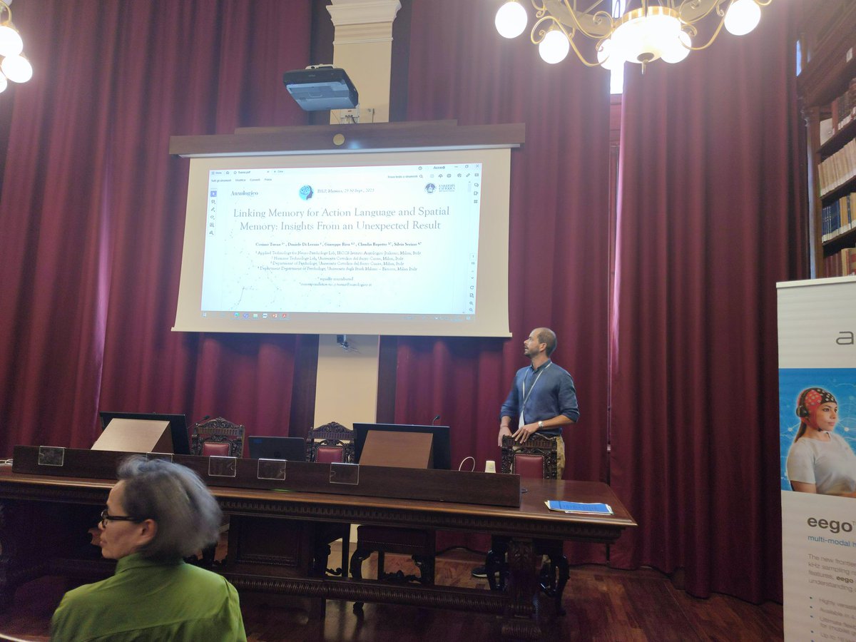 Claudia Repetto (@claudia_repetto) on Twitter photo Now on stage at <a href="/TuenaCosimo/">Cosimo Tuena</a> illustrating possible links betweeen spatial frames of reference and emory for action sentences at @eslp2023 Now on stage at <a href="/TuenaCosimo/">Cosimo Tuena</a> illustrating possible links betweeen spatial frames of reference and emory for action sentences at @eslp2023