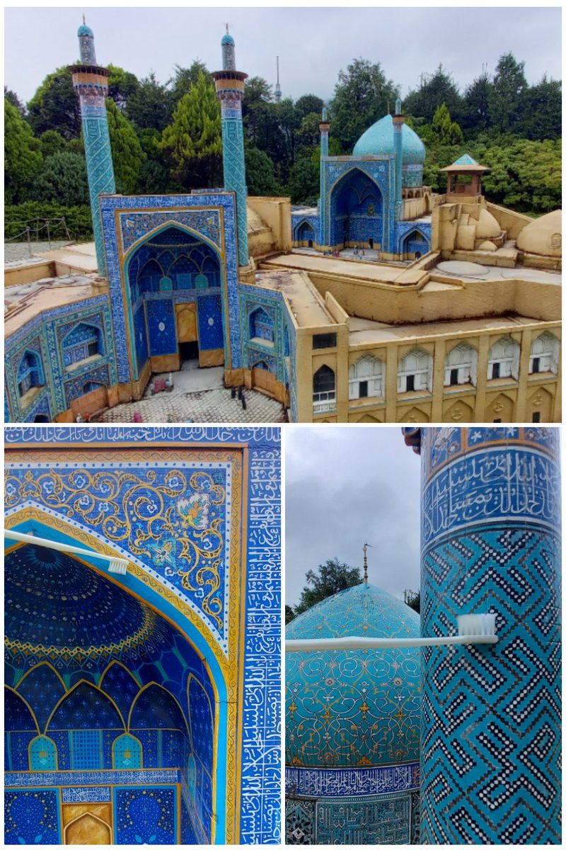 ワット･アルンと同様、細やかな柄が美しいマスジット･イ･シャー🕌
こちらの柄も全て手描きです！右下のピクセル画のような柄も、ピクセルの1つ1つが手描きなのです😲✨
どれも描くの楽しそうですねー！

#東武ワールドスクウェア #ミニチュア #私も描きたい