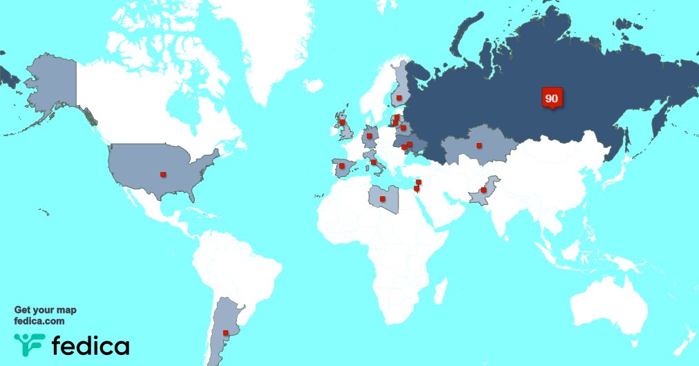 Special thank you to my 1 new followers from Russia last week. fedica.com/!Lud_Esh