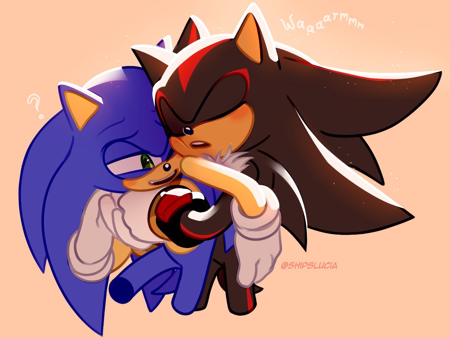 Lucía Ship Art!🇦🇷 on X: HC Sonadow: Shadow likes Sonic's