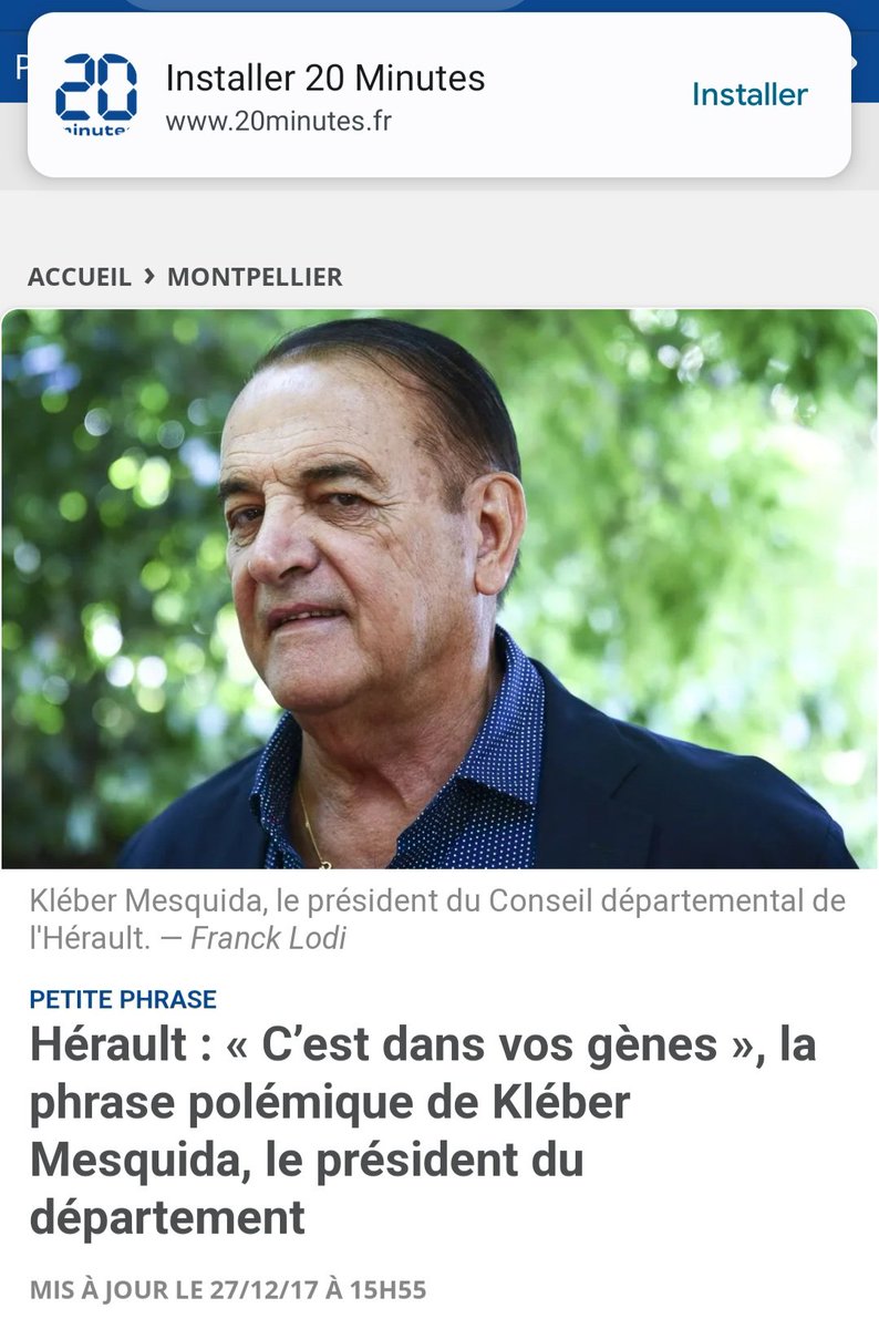 Le maire de Grabels <a href="/RevolRene/">René Revol</a> déclare avoir été agressé non physiquement mais verbalement par 2 individus parlant comme l'extrême droite lors de la dernière manif dénonçant les violences policières à #Montpellier.
Je regrette qu'il n'ait pas dit un mot lorsque <a href="/AbdiElkandoussi/">𝔸𝕓𝕕𝕚 𝔼𝕝 𝕂𝕒𝕟𝕕𝕠𝕦𝕤𝕤𝕚</a>