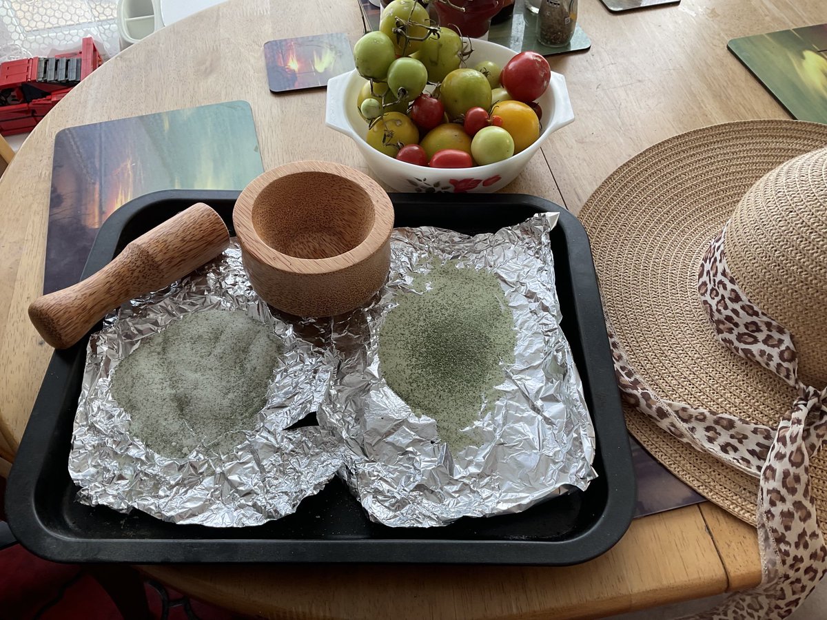 I have just made some #sage salt and #basil salt from my #homegrown herbs