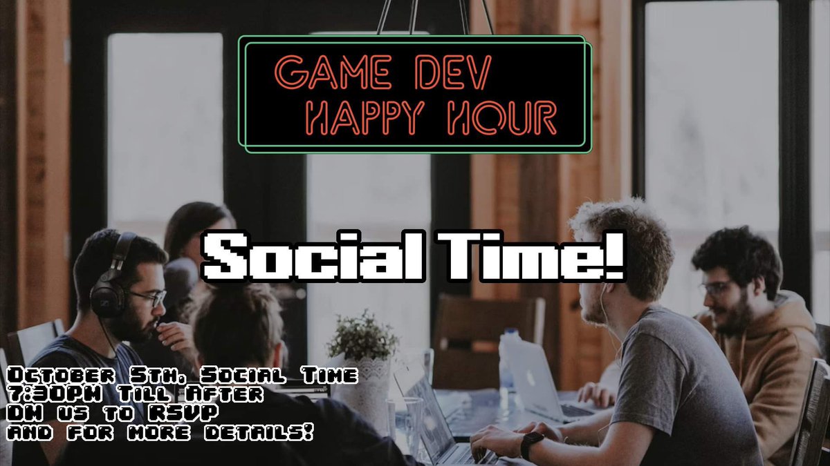 [Announcement] The October monthly is Thursday, October 5th! No presentation this month as we were busy at TGS, but come by to meet and talk shop with other game devs!

👾 For details, DM us! #GameDevHH