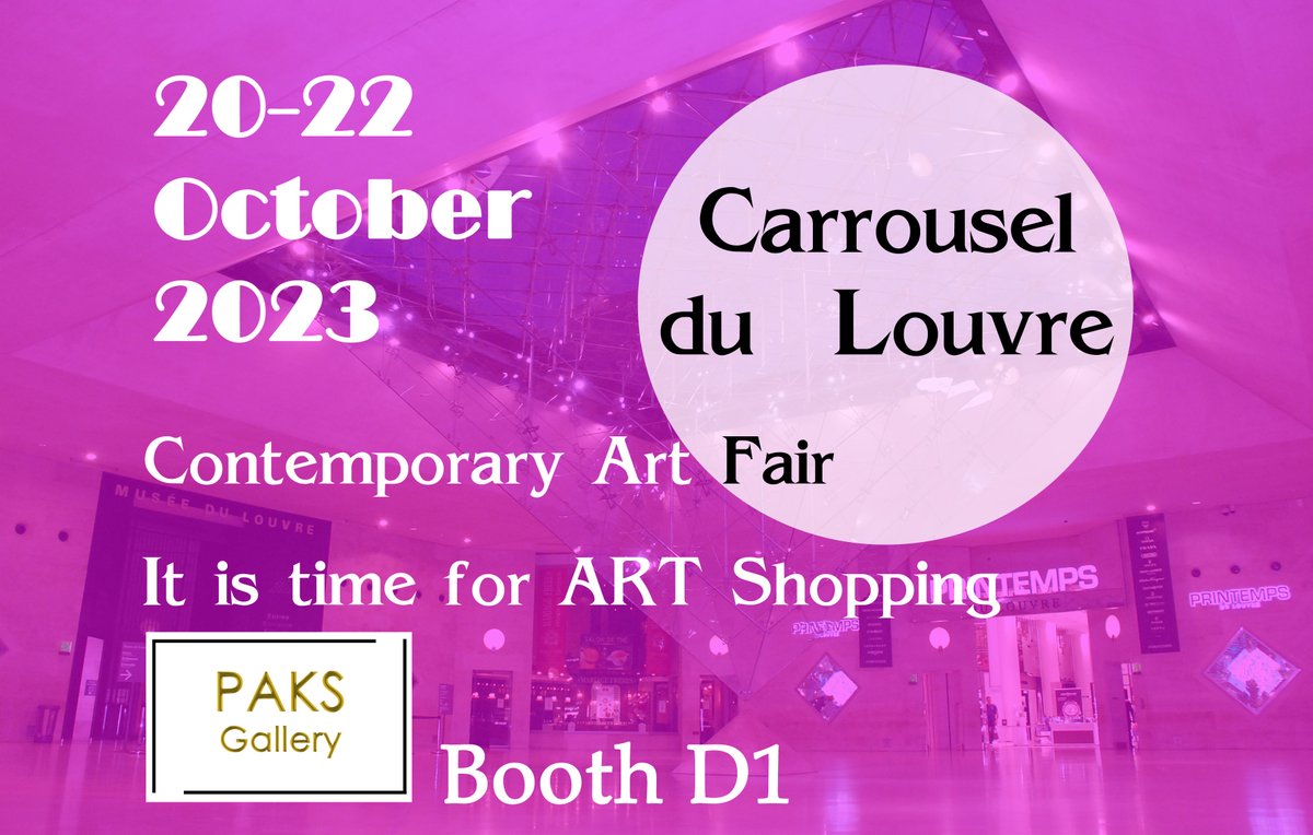 Art by Anne Margrethe will be on view at the contemporary art fair in the Carrousel du Louvre Paris from 20th to 22nd October 2023. Visit Booth D1/ PAKS Gallery.
Curator: Heinz Playner
It's time for ART SHOPPING
#contemporaryart #AnneMargrethe #paksgallery #artfair #artfairparis