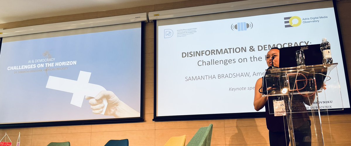 What are the challenges of disinformation for democracy? @sbradshaww offers a comprehensive analysis of what AI implies for eg political knowledge and participation #DMD2023