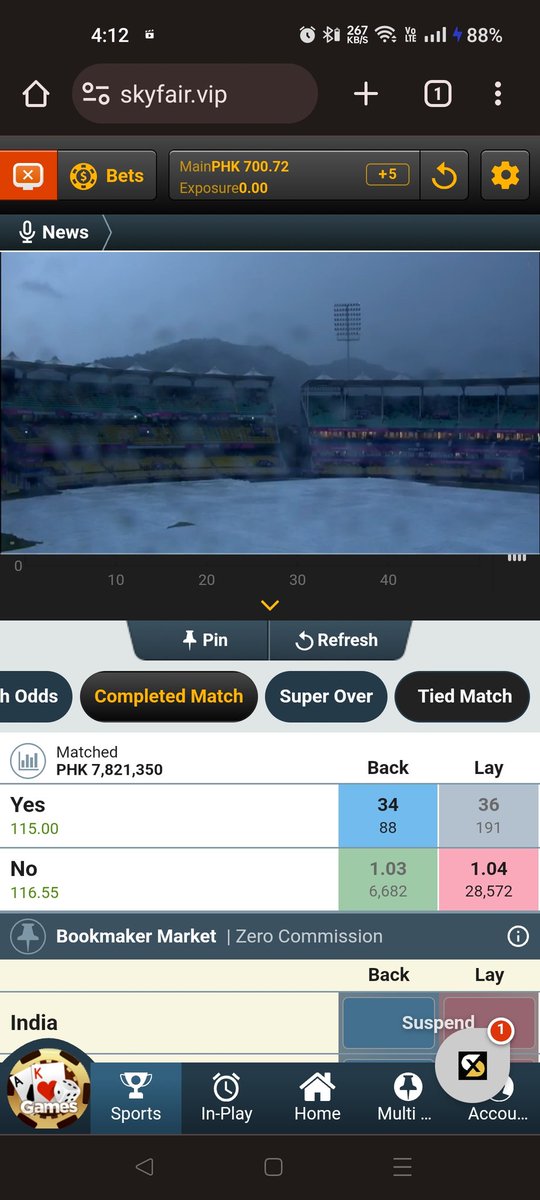 Match called off, CMM still 1.03.
Any idea what's happening?
