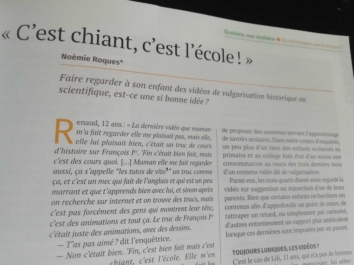 Romain Vincent (@romainhg) on Twitter photo Vous trouverez également un article de <a href="/Noerqs/">Noémie Roques</a> sur les vidéos de vulgarisation scientifique imposées par des parents à leurs enfants.
Meilleur titre. Vous trouverez également un article de <a href="/Noerqs/">Noémie Roques</a> sur les vidéos de vulgarisation scientifique imposées par des parents à leurs enfants.
Meilleur titre.
