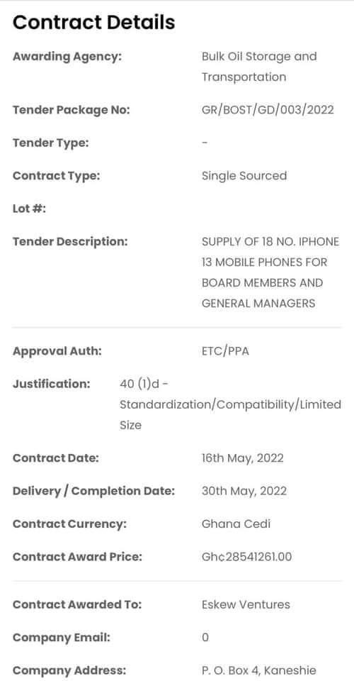 ElikemKotoko's tweet photo. So what goes thru the minds of President @NAkufoAddo and @MBawumia when the see their appointees doing this? Eighteen phones (iPhone13) costs a whopping GhC28,541,261.00. https://t.co/iMB7xFH741