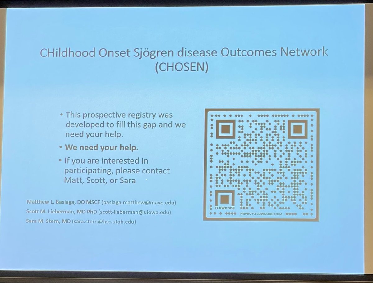 BasiagaDo's tweet photo. Exciting time to be studying childhood onset Sjogren disease. New research effort several years in the making presented by Dr Stern @PReSEMERGE  @SjogrensOrg  #CHOSON https://t.co/EvJ9y9H4Oc