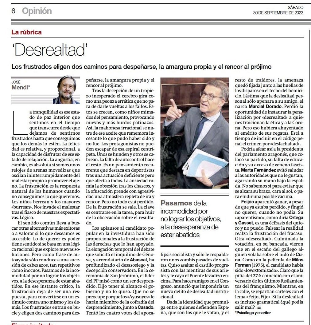 Hoy, Desrealtad, en <a href="/periodicoaragon/">El Periódico de Aragón</a> @JoaquinSantosM <a href="/marivibroto/">Mariví Broto</a> <a href="/ionantolin/">Ion Antolín Llorente</a> <a href="/miguelluis_2015/">Miguel Luis Lapeña</a> <a href="/jl_sastre/">José Luis Sastre</a> <a href="/AimarBretos/">Aimar Bretos</a> <a href="/BajenJose/">María José Bajén</a> <a href="/Eguindav/">Elena Guinda</a> <a href="/ncarbo25/">NoeliaCarbo</a> <a href="/ferminserrano/">Fermín Serrano Sanz</a> <a href="/AdrianBarbon/">🌹 Adrián Barbón 💙💛</a> <a href="/Analotrenco/">Ana López Trenco</a> <a href="/Casal/">Javier Casal</a> <a href="/tinamonge/">cristina monge 🇪🇺</a> <a href="/aagustin192/">Antonio Aranda</a> <a href="/PasMolla/">Pasqual Mollà</a> <a href="/juanroyoabenia/">Juan Royo Abenia Goyanes Tul</a>
elperiodicodearagon.com/opinion/2023/0…