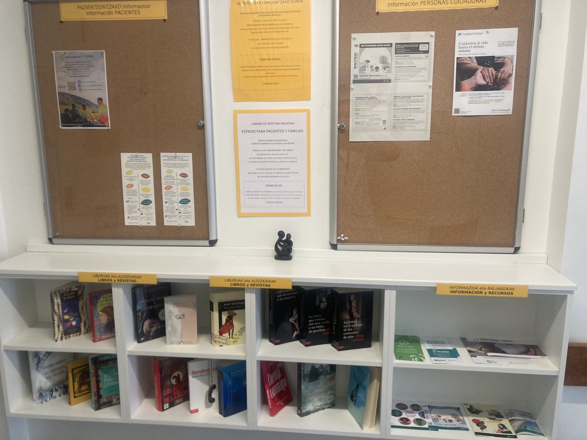 InakiSaralegui's tweet photo. El personal de la unidad de Cuidados Paliativos de @OSIArabaESI nos esmeramos en procurar un ambiente acogedor. Biblioteca para pacientes y familias https://t.co/KQh3oX52zo