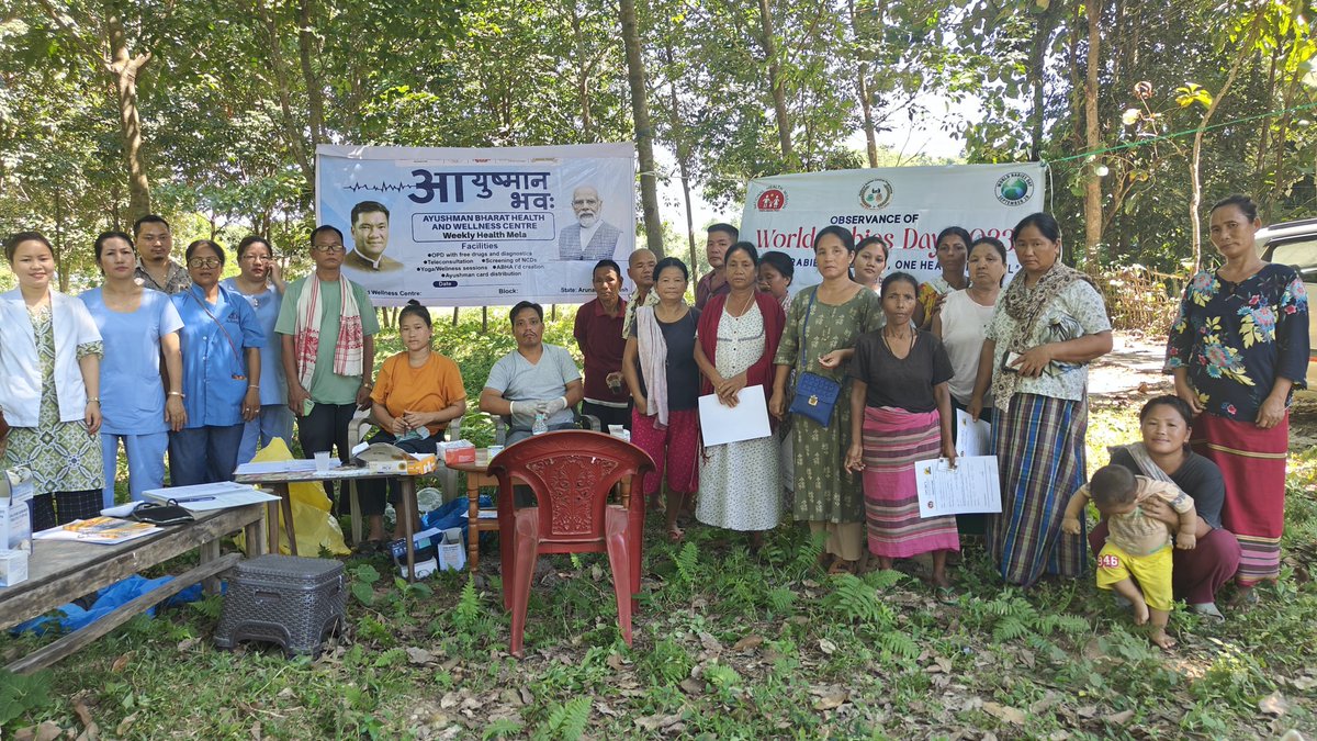 Purausha1's tweet photo. NCD, Tb screening, laboratory testing, ABHA ID generation and awareness about various government schemes done at Tarajuli village under HWC PICHOLA ICR, under the banner of Ayushman Bhava HEALTH MELA.
@AloLibang 
@PemaKhanduBJP 
@hwcarunachalpr 
@AyushmanHWCs 
@MoHFW_INDIA https://t.co/b9moEPoIZc
