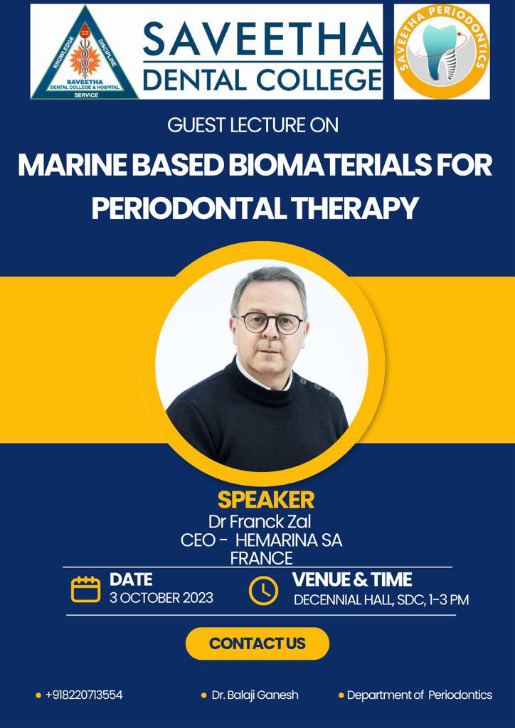 Hemarina's tweet photo. India next week in order to discuss with stakeholders about transplantation, wound healing, dental care and blood transfusion #HEMO2life #HEMHealing #HEMDentalCare #HEMOXYCarrier #Hemarina 🇫🇷🤝🇮🇳Thank you to Saveetha Dental College for your invitation https://t.co/UkD70SKx6t