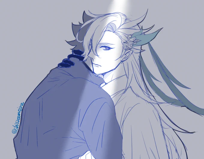 rkgk「(逢瀬の邪魔は遠慮願いたい)」の圧(don't interrupt our time)#Neuvithesley #ヌヴィリオ 