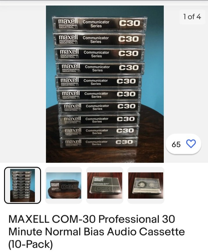 AquariusRevival's tweet image. FOUND SOME. Y'all might not have them in stock at Amazon, but lo! & behold! 30min @MaxellCorp tapes on eBay!
Imma note that these are the best type for making #Homebrew #MattelAquarius games b/c Communicator Series is for storing data, not music. :D #AnalogProgramming