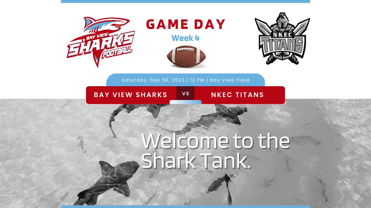 bvhs_sharks_fb's tweet photo. It's Game Day!
Sharks take on NKEC Titans at 12 pm, Bay View Field.
Please wear orange to the game in recognition of the National Day of Truth and Reconciliation #OrangeShirtDay #NDTR #everychildmatters
Adults $5 Students/Seniors $3 Cash only
#bvhssharksfb #gosharks https://t.co/nJ5z1U1yoJ