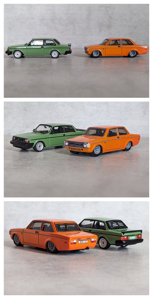 marcus_t_ward's tweet photo. Part 1 (of.. 🤷🏻‍♂️🤷🏻‍♂️😂) 
#SetItFreeSaturday
#SwedishSaturday 

#Diecast #TarmacWorks

Volvo 242 Custom
Shown alongside a #HotWheels premium Volvo 142 https://t.co/gxALPQGWSa