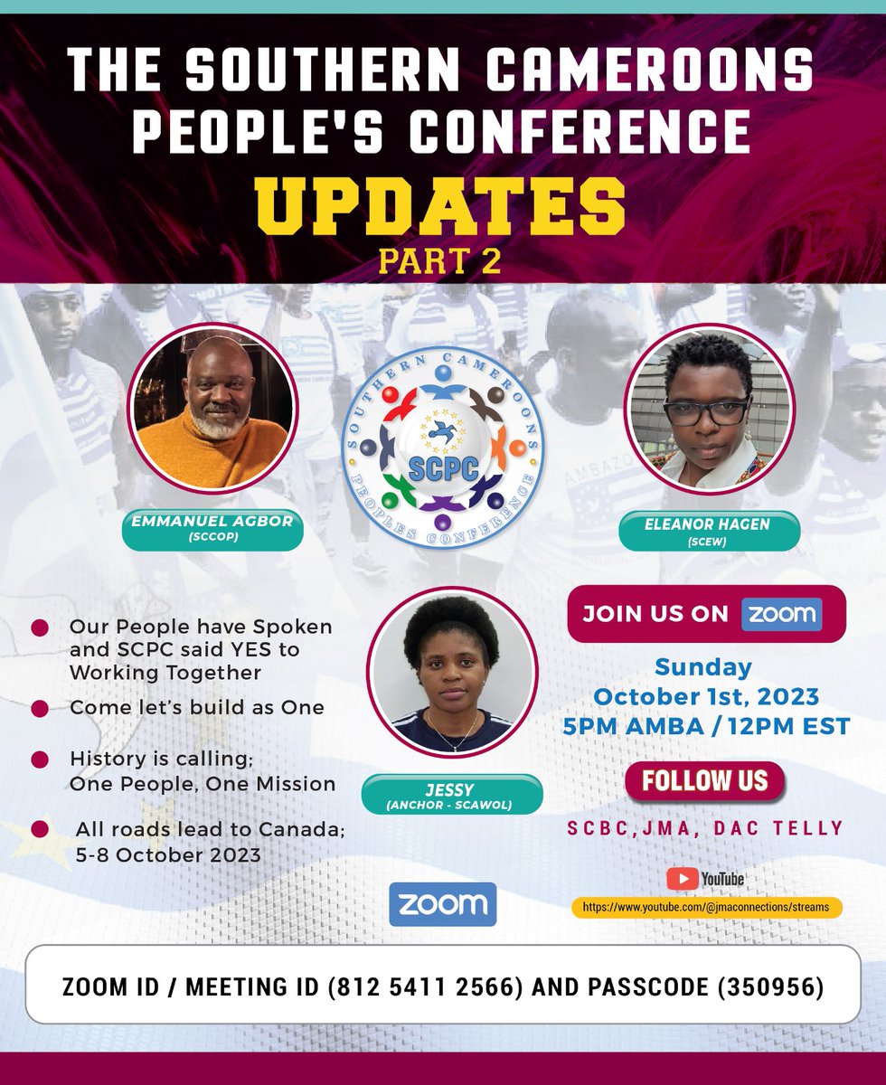 scpc2023's tweet image. JOIN IN 5pm AMBA TIME 1st October 2023!! A Date in our History us02web.zoom.us/j/81254112566?…
Are you going to be physically present for the Conference? Register here: 
scpconference.com 
In case of any questions on booking accommodations sent an email to: Info@scpconference.com
