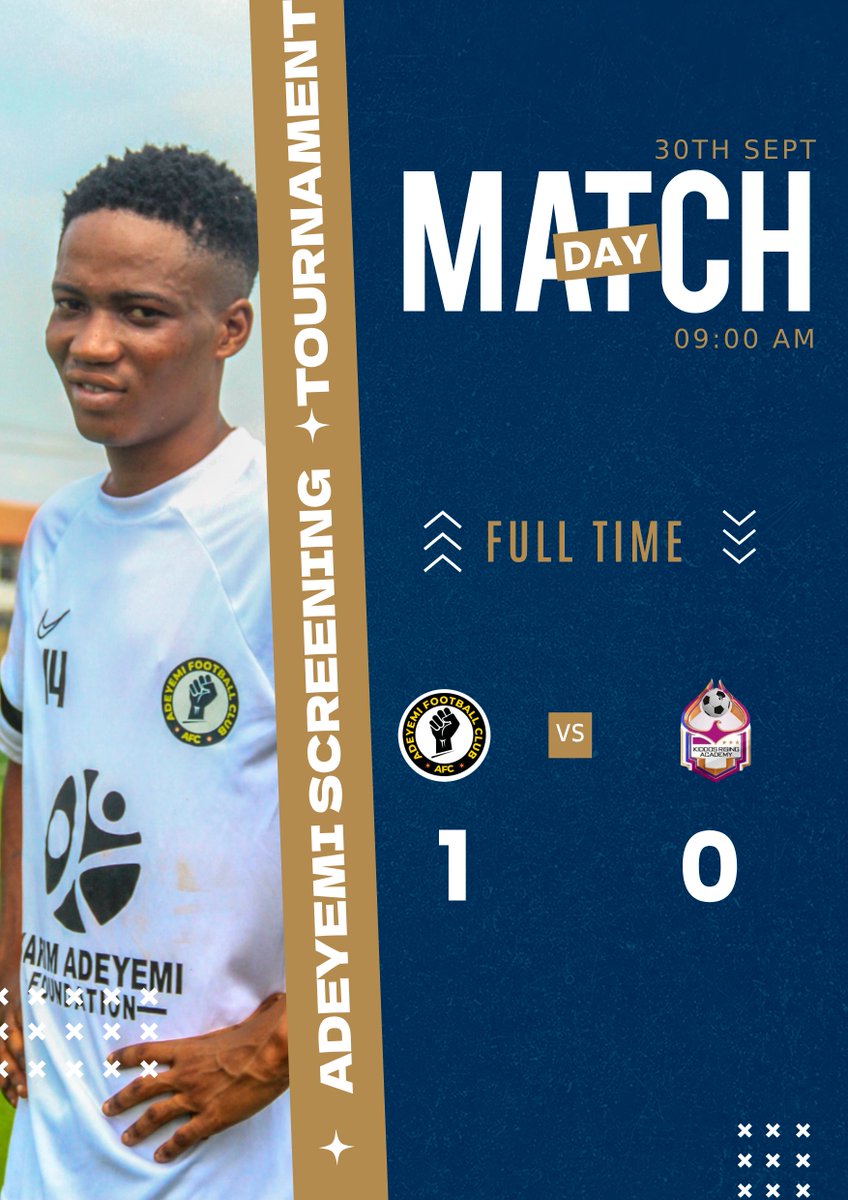 AdeyemiFC_'s tweet photo. 🔥 𝗩𝗜𝗖𝗧𝗢𝗥𝗬 𝗜𝗡 𝘁𝗵𝗲 𝗔𝗱𝗲𝘆𝗲𝗺𝗶 𝗧𝗼𝘂𝗿𝗻𝗮𝗺𝗲𝗻𝘁! ⚽
Adeyemi FC triumphs 1️⃣-0️⃣ over Kiddos Rising Football Academy!

Akeem Bello aka Messi, wearing jersey number 1️⃣4️⃣, nets the winner! 💥

#AdeyemiFC #AdeyemiFootballClub #MatchWinner Saliba https://t.co/MJGpHfrdih