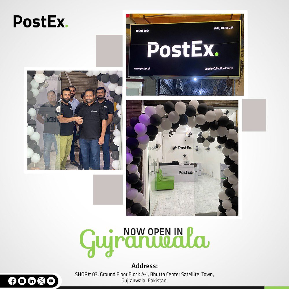 We are pleased to announce our newest Collection Centre in Satellite Town, Gujranwala. Now you can send your packages anywhere through our hassle free service. @postexpk #PostEx #CollectionCentre