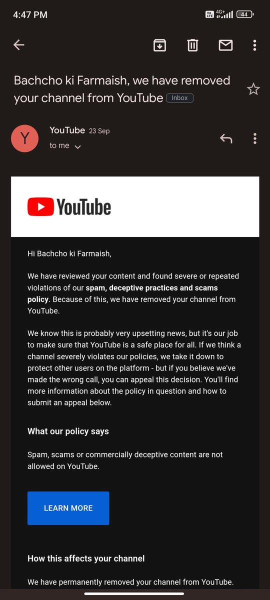 black98628's tweet photo. @YouTube @TeamYouTube @YouTubeIndia Dear YouTube

Team

YouTube deleted my channel 8 August, without any mistake and please make a again review of it and give me back my suspended account. &amp; regards

My Channel URL :- https://t.co/H0cH8aDHHS https://t.co/C3pl1097eI