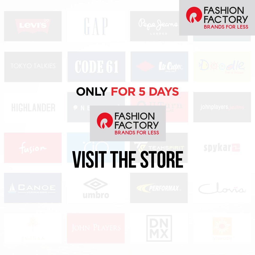 FashionF_IND's tweet photo. Last few days for the no condition sale! Its now or never to #ShopNonStop!
Visit your nearest Fashion Factory stores today!
Fashion 365 Days | 20 - 70% Discounts | Best Brands
#FashionFactory #News #Latesttrends #BigOnDiscounts #Discounts #Fashion365Days #BestBrands https://t.co/cCC4fl3vxN