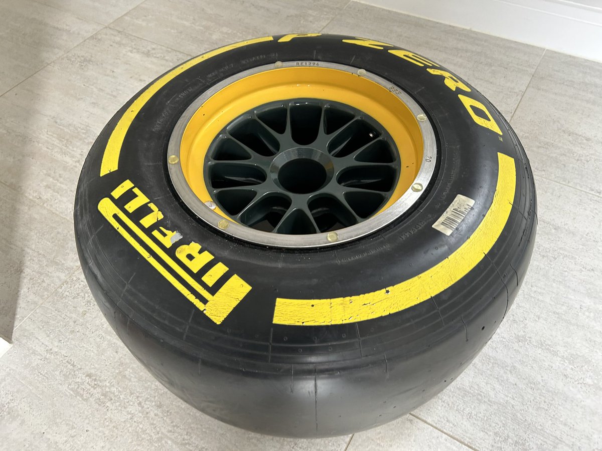 KevTs's tweet photo. A nice CT01 wheel and tyre, perfect for my video to be released in November about the tyres on the rebuilt CT05#1. This is a show tyre thanks to Simon! https://t.co/jEEtsIGXpc