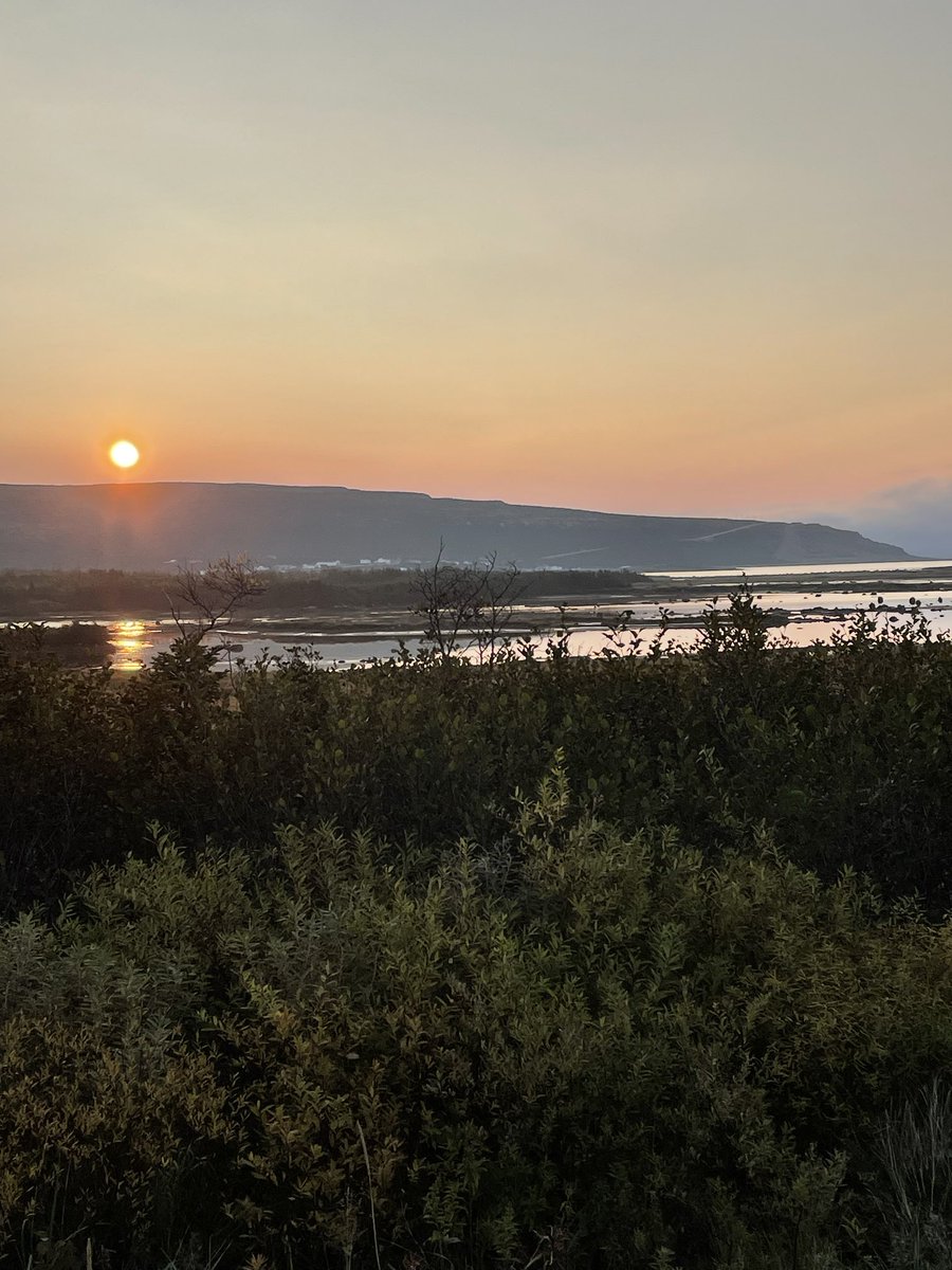 Sunrise over English Point and Forteau Brook this morning with the smoke effect.