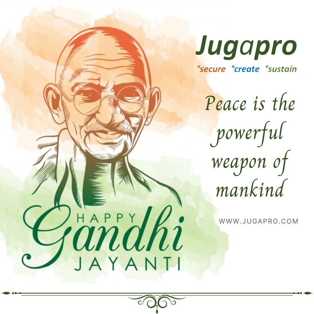 JugaproIndia's tweet photo. Peace is the powerful weapon of mankind. #gandhijayanti #jugapro https://t.co/0tKk50Ghig