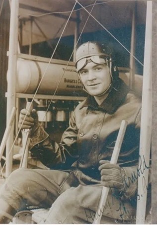 AFHF's tweet photo. 1911: Lt. Henry H. Arnold flies as a “stunt pilot” for scenes in the movie “The Military Air Scout.” Filming was accomplished after the conclusion of the Aero Club of America meet at Nassau Boulevard, NY. He would later fly again in The Elopement (1912), also filmed in Oct 1911. https://t.co/0mQBX0WM4r