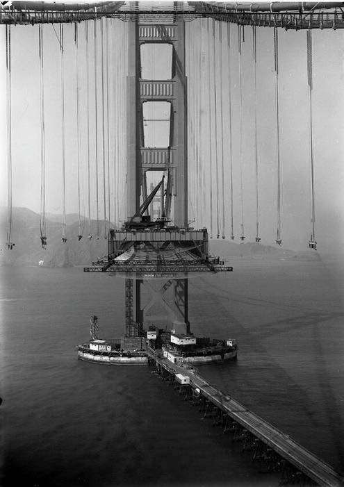 YesterdayToday9's tweet photo. A Rare mid-construction shot of the Golden Gate Bridge being built in California, 1935
#YesterdayToday https://t.co/F7RGacOrt5