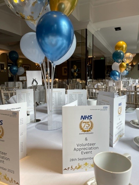 NUTHVolunteers's tweet photo. A lovely afternoon had by volunteers, as @NewcastleHosps gave thanks for their contribution, of over 20,000 hours within the past 12 months, in supporting staff, patients and visitors!  Thanks to  speaker @carolinedocNHS and to @Newcastle_NHS for funding the event. #NHS75 https://t.co/u1Tf8UIL7P