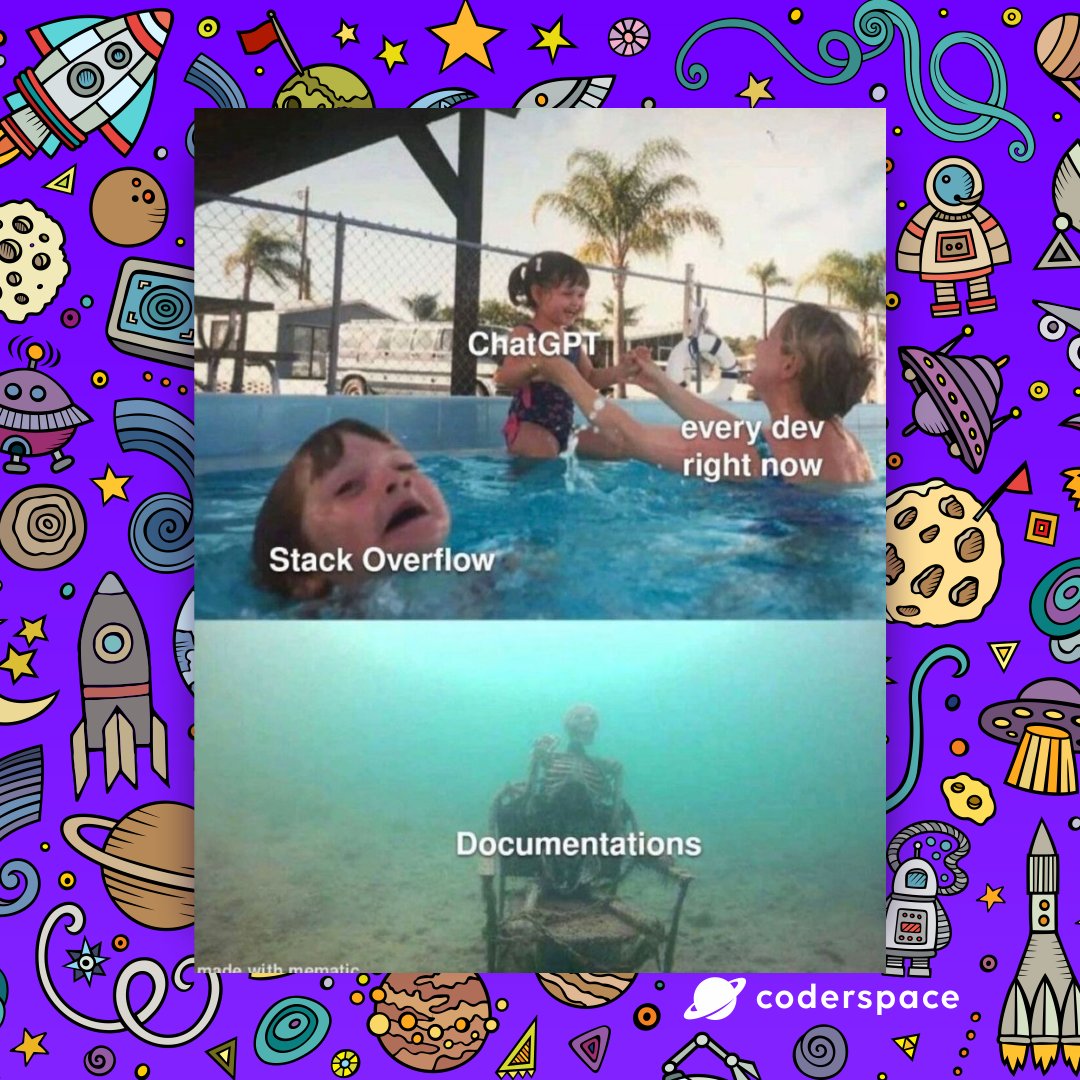 coderspace_io's tweet image. Birkaç satır kod yazdıktan sonra ChatGPT&apos;ye sarılışım...🤖🤫

Credit: Unknown

#Coderspace #chatgpt #chatgpt4 #stackoverflow #programmer #coding #yazılım #proglamlama