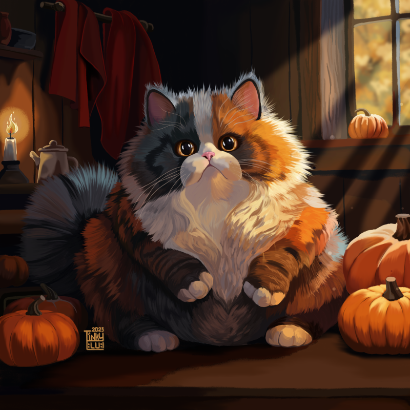 TinkyLuArts's tweet photo. Autumn Aesthetics art #5  
#cat #autumnaesthetics #puffy #fluffy #Halloween #autumn #cozy #cozyart https://t.co/FGXDFD9dDc
