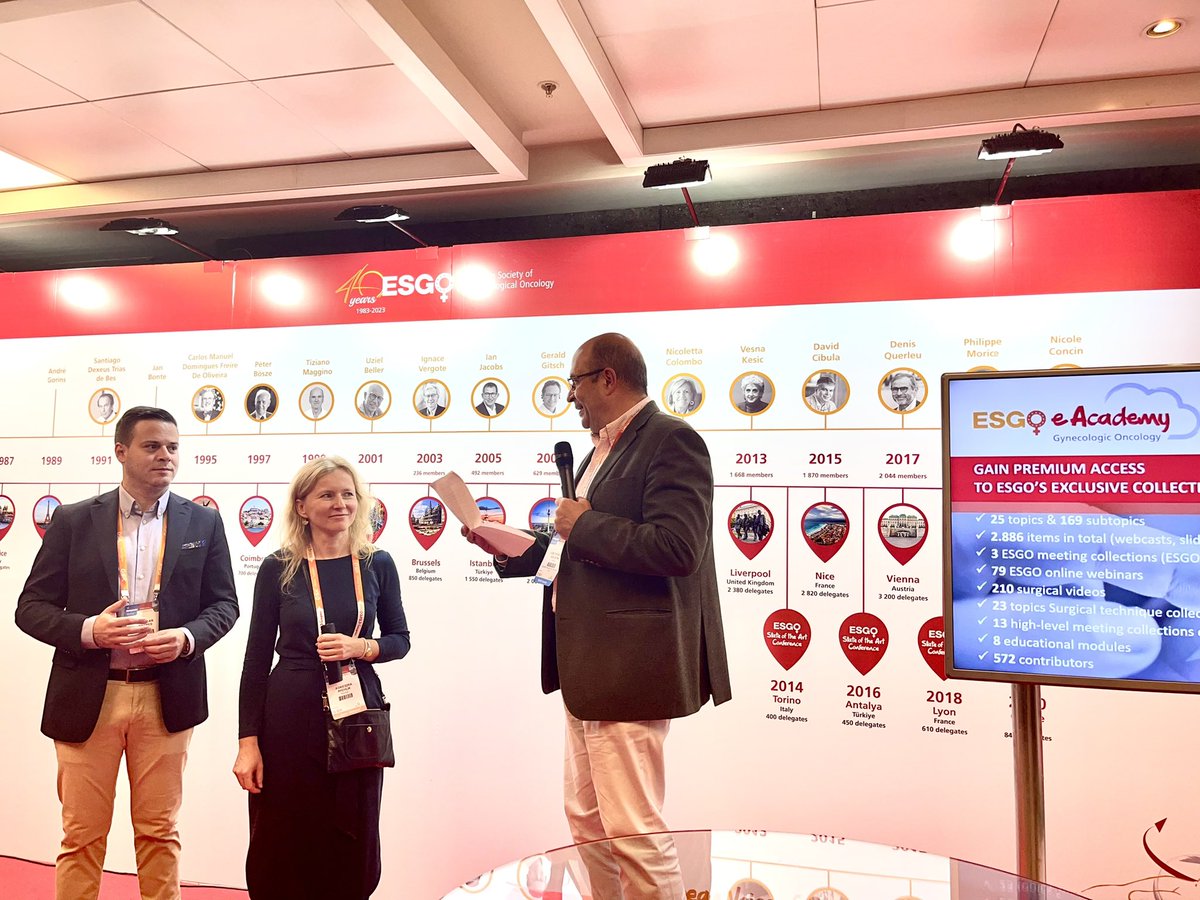 We have had some amazing events profiling our projects at the ESGO Booth during coffee breaks at #ESGO2023!

Today we celebrated the 10th anniversary of the ESGO eAcademy with the editors 

👉 eacademy.esgo.org