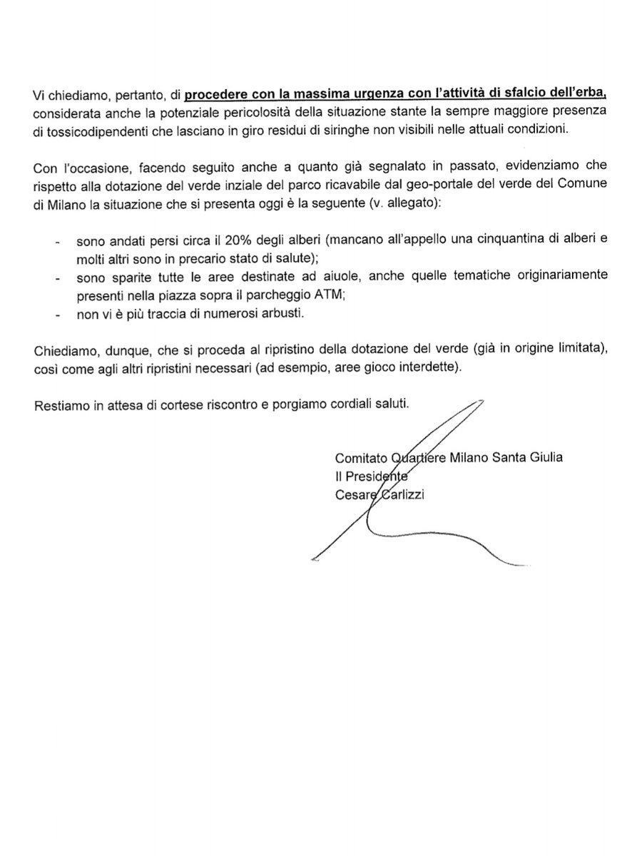 cqmsg's tweet photo. Lo stato di abbandono del parco Trapezio non è ammissibile. Devono essere garantite le attività manutentive minime essenziali all'utilizzo del parco anche se è in corso la transizione per la presa in carico dell'area da parte del comune.
In allegato la nostra richiesta.
#CQMSG https://t.co/DEaCtq2I5r