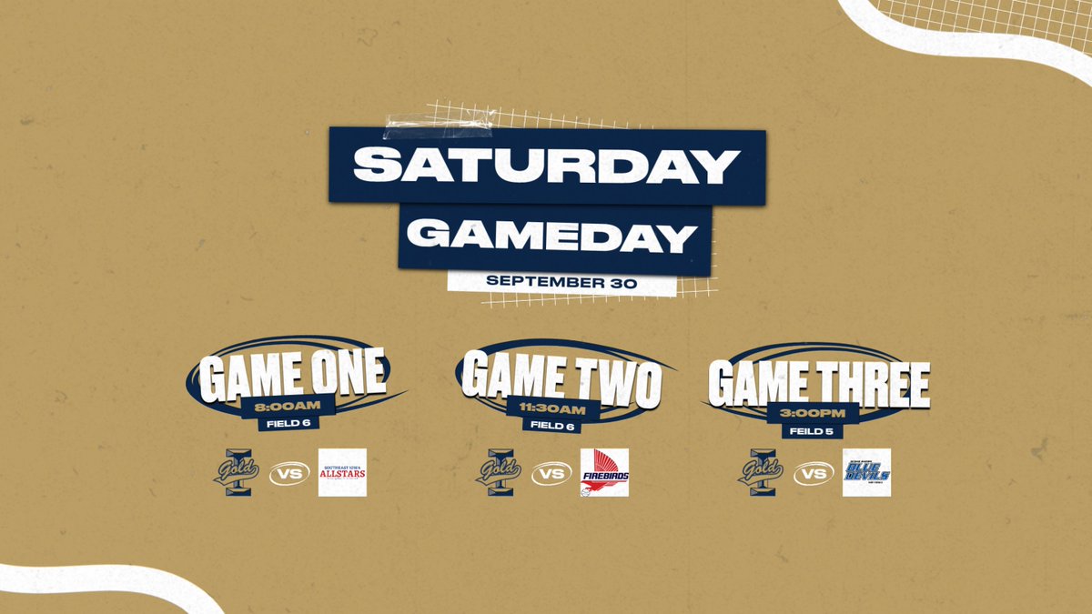 BlitzIowa's tweet photo. Saturday GAMEDAY!!!!
#gogold #perfectgamemidwest #iowacity https://t.co/rzlxVWPl6q